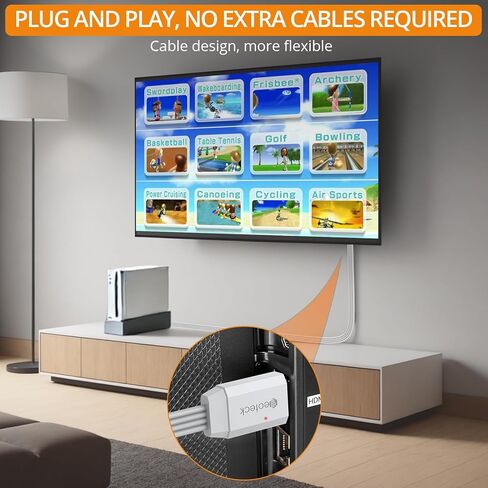 Neoteck wii إلى HDMI Converter 1080p 5ft/150cm HDMI كابل لـ Wii المدمج في Wii Cable for tv ، plug و play wii إلى محول HDMI متوافق مع wii ، wii u ، hdtv ، إلخ. in Kuwait