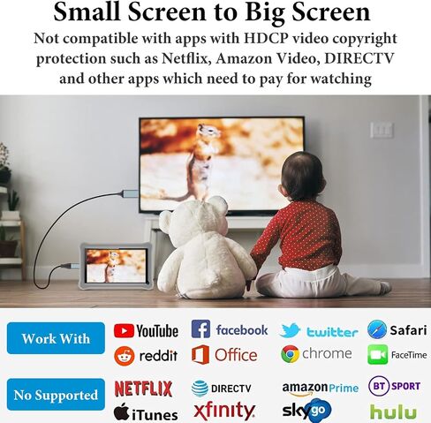 Wireless Hdmi Transmitter and Receiver, Wireless HD Extender Plug & Play Portable Wireless Display Adapter for Mobile, Pad, Laptop to Monitor, Projector, TV in Saudi Arabia