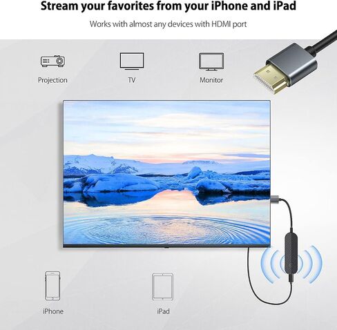 Wireless Hdmi Transmitter and Receiver, Wireless HD Extender Plug & Play Portable Wireless Display Adapter for Mobile, Pad, Laptop to Monitor, Projector, TV in Saudi Arabia