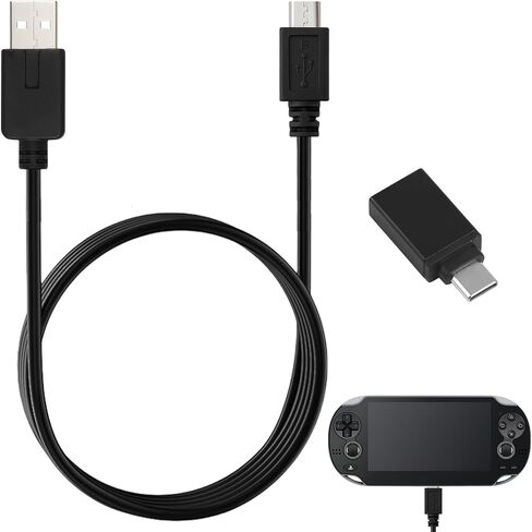 PS Vita 1000 Charger Cable with USB3.0 to Type C Adapter, 4FT USB 2-in-1 Power & Data Sync Cord Compatible with PS Vita PCH-1000 Series, PC/PS3/Laptop Connectivity (Not for PSV 2000) in Saudi Arabia