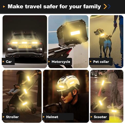 20 Pcs Super Reflection Reflective Stickers Made of 3M DG3, Safety Reflective Tape for Car Bike Mailbox Helmet, Black Reflective Tape Outdoor Waterproof 3.15" X 1.18" in Kuwait