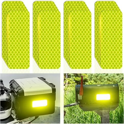 20 Pcs Super Reflection Reflective Stickers Made of 3M DG3, Safety Reflective Tape for Car Bike Mailbox Helmet, Black Reflective Tape Outdoor Waterproof 3.15" X 1.18" in Kuwait