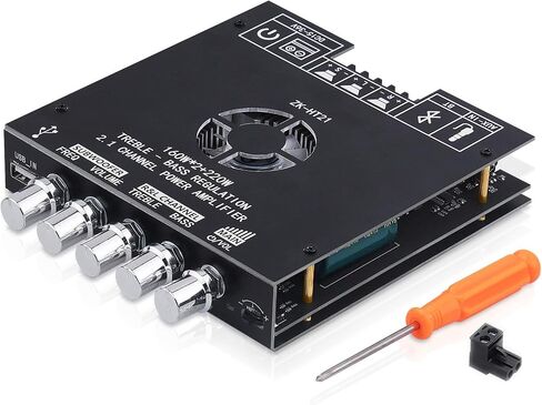 ZK-1002L 200W Audio Power Amplifier Board with Bluetooth and AUX Inputs, 2.0 Channel Stereo Mini Power Amplifier Receiver Module for Home DIY Speakers System, DC 5-24V in Saudi Arabia