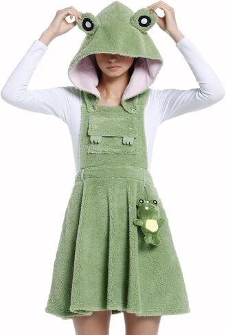 فوق زي حديقة الجدار ، Greg Frog Cosplay Skirtall Skirtall Skin Friendly Fabrics Green Cute Hat Zipper Outfit in Saudi Arabia