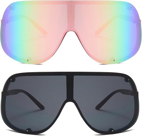 Willochra Fashion Wave Mask نظارات شمسية للنساء رجال عصريين شيلد شيلز شيلنز مصمم فاخر Y2K Punk Shades in Kuwait
