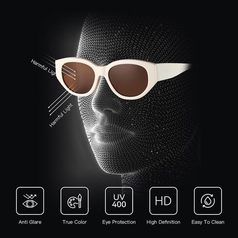 نظارة شمسية Zenottic المستقطبة النساء العصرية: نظارات الشمس الكلاسيكية السيدات Cateye إطار - Retro لطيف الظلال UV400 الحماية in Kuwait
