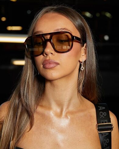 SORVINO Retro Square Aviator Sunglasses for Women Men Designer Stylish Frame Blue Orange Tinted Sun Glasses Vintage Shades in Saudi Arabia