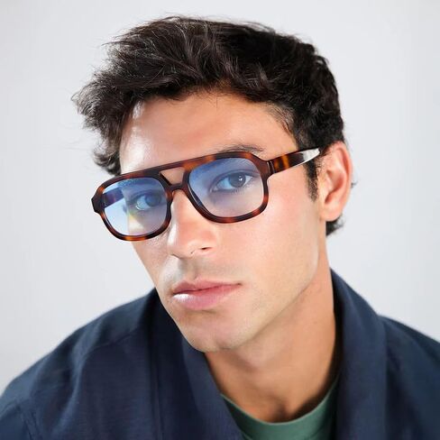 SORVINO Retro Square Aviator Sunglasses for Women Men Designer Stylish Frame Blue Orange Tinted Sun Glasses Vintage Shades in Saudi Arabia