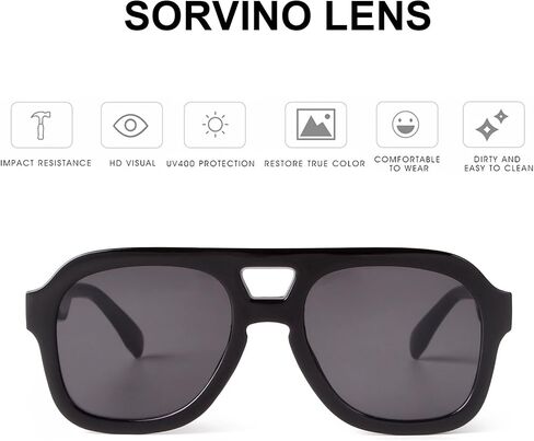 SORVINO Retro Square Aviator Sunglasses for Women Men Designer Stylish Frame Blue Orange Tinted Sun Glasses Vintage Shades in Saudi Arabia