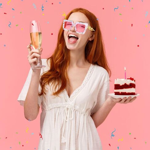 أكواب عيد ميلاد مربعة كبيرة الحجم ، 5.7x2.3 بوصة عيد ميلاد سعيد نظارات اللؤلؤ الأنيقة هدية للنساء للحفلات الحفلات in Saudi Arabia
