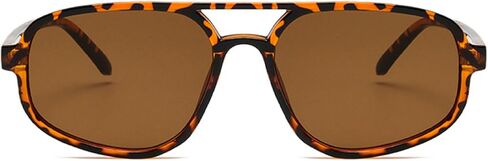 Retro Double Bridge Sunglasses Men's Fashion Simple Square Women Pilot Sun Glasses Trending Shades UV400 in Saudi Arabia