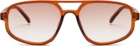 Retro Double Bridge Sunglasses Men's Fashion Simple Square Women Pilot Sun Glasses Trending Shades UV400 in Saudi Arabia