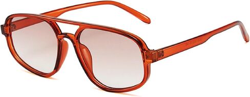 Retro Double Bridge Sunglasses Men's Fashion Simple Square Women Pilot Sun Glasses Trending Shades UV400 in Saudi Arabia