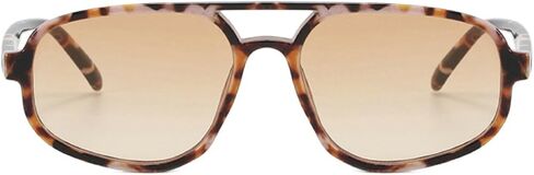 Retro Double Bridge Sunglasses Men's Fashion Simple Square Women Pilot Sun Glasses Trending Shades UV400 in Saudi Arabia