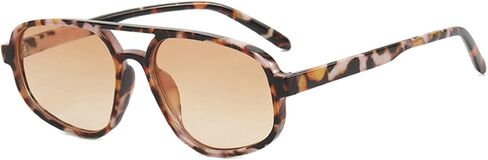 Retro Double Bridge Sunglasses Men's Fashion Simple Square Women Pilot Sun Glasses Trending Shades UV400 in Saudi Arabia