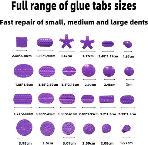 24pcs Auto Dent Glue Glue Tabs Car Car Body Dent Dent Tabs Tabs Admovians Adains Hail Dent With With 10pcs Glue Sticks (Multi Colored) in Kuwait
