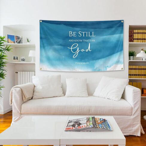 Christian Tapestry Be Still and Know That I am God PSALM 46 Bible Verses Wall Decor Tapestry 3x5 Ft for Bedroom Living Office Christian Home Decoration in Saudi Arabia