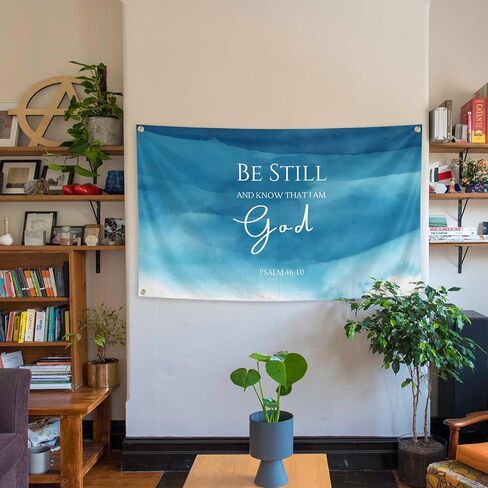 Christian Tapestry Be Still and Know That I am God PSALM 46 Bible Verses Wall Decor Tapestry 3x5 Ft for Bedroom Living Office Christian Home Decoration in Saudi Arabia