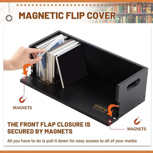 2 Pcs Wooden Cd Storage Box Holder Racks Cassette Tape Display Stand with Carrying Handles,Organizer Shelf for Movie Cases, Dvds, Cd Organizer Can Store up to 36 Pcs in Kuwait