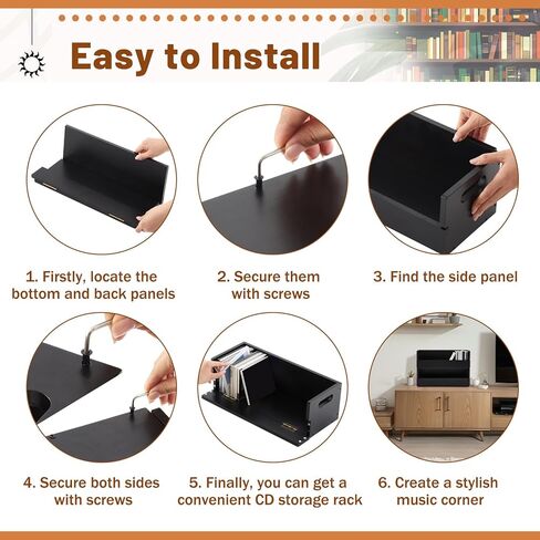 2 Pcs Wooden Cd Storage Box Holder Racks Cassette Tape Display Stand with Carrying Handles,Organizer Shelf for Movie Cases, Dvds, Cd Organizer Can Store up to 36 Pcs in Kuwait