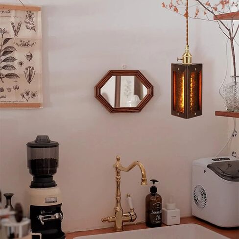 V-intage Stained Pattern Glass Chandelier E27 Brass Trim Ceiling Pendent Lamp French Luxury Dining Room Bedroom Bar Pendant Light Adjustable Lighting Fixture,Light in Saudi Arabia