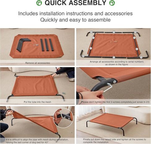 Love's cabin Elevated Cooling Dog Bed for Large Dogs, Portable Indoor & Outdoor Raised Pet Dog Cat Cot, Durable Summer Frame with Breathable Mesh, Grey, 48 inches in Kuwait