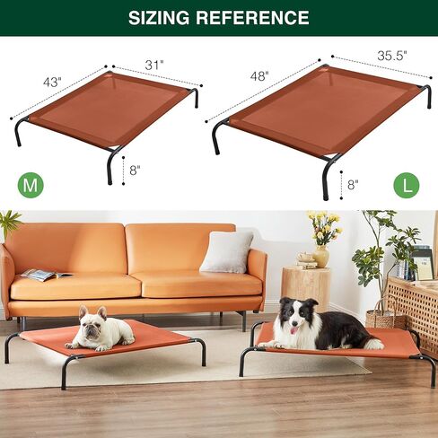 Love's cabin Elevated Cooling Dog Bed for Large Dogs, Portable Indoor & Outdoor Raised Pet Dog Cat Cot, Durable Summer Frame with Breathable Mesh, Grey, 48 inches in Kuwait