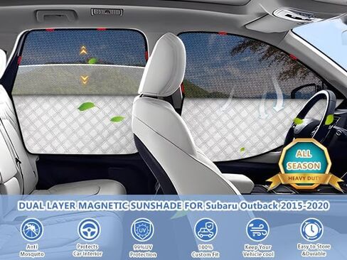 ZATOOTO Car Window Shades for Toyota Tacoma 2024 Sun Shade for Side Windows 4 Pack, Car Window Cover for Camping with Breathable Window Screen and Reversible Blackout Window Shade for Privacy Heat in Kuwait