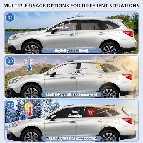 ZATOOTO Car Window Shades for Toyota Tacoma 2024 Sun Shade for Side Windows 4 Pack, Car Window Cover for Camping with Breathable Window Screen and Reversible Blackout Window Shade for Privacy Heat in Kuwait