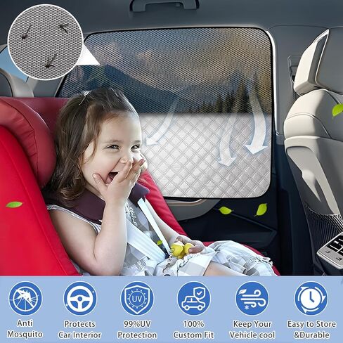 ZATOOTO Car Window Shades for Toyota Tacoma 2024 Sun Shade for Side Windows 4 Pack, Car Window Cover for Camping with Breathable Window Screen and Reversible Blackout Window Shade for Privacy Heat in Kuwait