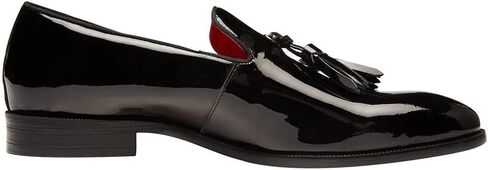 Santimon Men's Tassel Slip-on Penny Loafers Casual Dress Patent Leather Smoking Slipper Black Formal Shoes for Men in Saudi Arabia