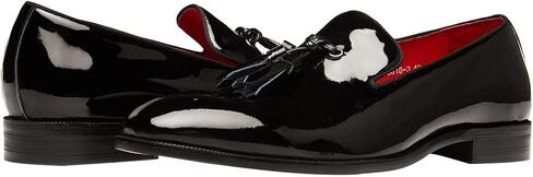 Santimon Men's Tassel Slip-on Penny Loafers Casual Dress Patent Leather Smoking Slipper Black Formal Shoes for Men in Saudi Arabia