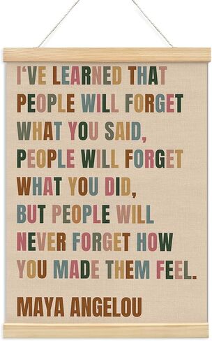 NaZaUK Maya Angelou Quotes Wall Art, Classroom Supplies, Classroom Wall Decor, Inspirational Education Quote Poster Hanger Frame, Positive Motivational Saying Wall Art Decor For Home Girls Room,12x16 Inch in Kuwait