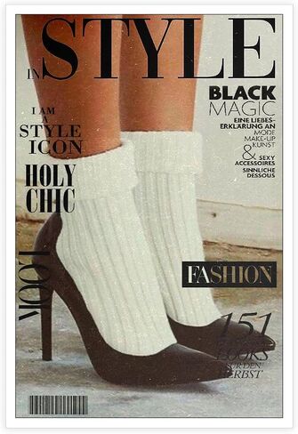 Trendy Style Magazine Posters, Vintage 70s High Heels Canvas Wall Art, feminist preppy girly wall decor Room Aesthetic For Apartment Home Bedroom Dorm Wall Decor 12x16in Unframed in Saudi Arabia