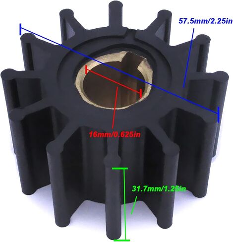 Flexible Water Pump Impeller 4568-0001 1427-0003 2877-0001 for Jabsco / 09-801B for Johnson / 18-3075 for Sierra / 875575-3 831182 for Volvo Penta /124310-46090 145410-46090 for Yanmar /500108 for CEF in Saudi Arabia