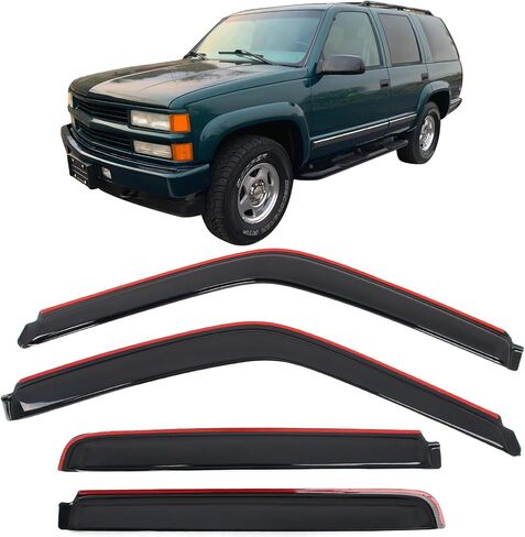 Ikon Motorsports في أقنعة نافذة القنوات متوافقة مع 1992-2000 Chevy GMC C2500 C3500 K2500 K3500 CREW CAB & Suburban Tahoe Yukon ، حرس المطر الأكريليك/ملون ، حرس المطر الجانبي in Saudi Arabia