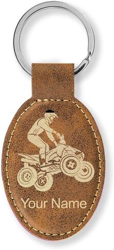 LaserGram Oval Keychain, Quad, Personalized Engraving Included (Rustic with Gold) in Saudi Arabia