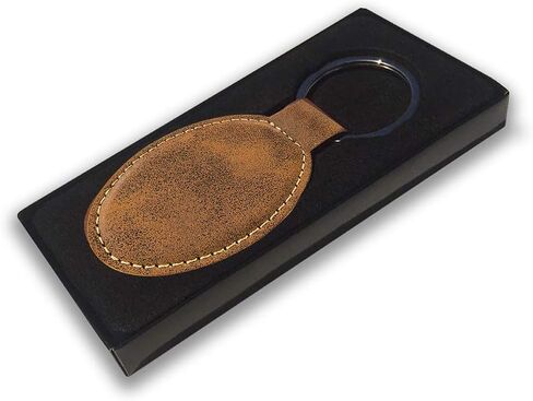 LaserGram Oval Keychain, Quad, Personalized Engraving Included (Rustic with Gold) in Saudi Arabia