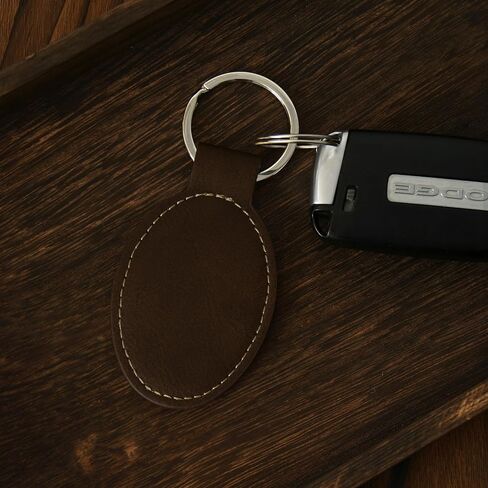 LaserGram Oval Keychain, Quad, Personalized Engraving Included (Rustic with Gold) in Saudi Arabia