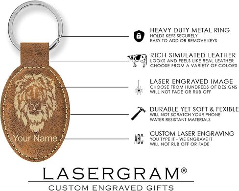 LaserGram Oval Keychain, Quad, Personalized Engraving Included (Rustic with Gold) in Saudi Arabia