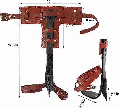 Tree Climbing Spikes Set, 304 Stainless Steel Adjustable Tree Climbing Spike 2 Gears and Non-Slip Pedal Trees, Picking Fruit in Saudi Arabia