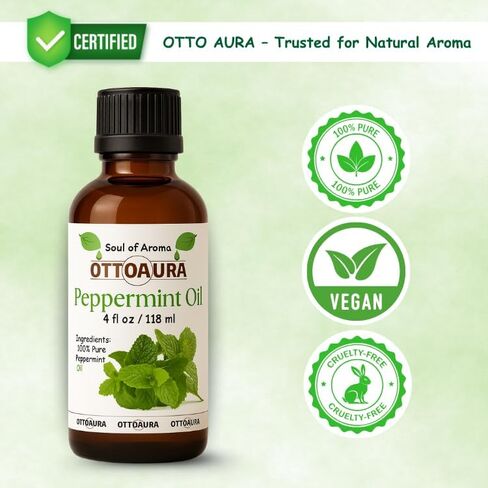 زيت Peppermint Piperita الأساسي ، 4 أوقية ، زيت طبيعي 100 ٪ للناشر ، العطرية ، التدليك ، 118 مل. in Saudi Arabia