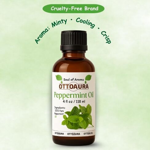 زيت Peppermint Piperita الأساسي ، 4 أوقية ، زيت طبيعي 100 ٪ للناشر ، العطرية ، التدليك ، 118 مل. in Saudi Arabia