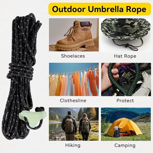 Hikeman Ultralight Tent Guy Bropes - 2mm Guyline Guyline ، حبل دليل التخييم Uhmwpe مع توتر مريح لخيام المشي في التخييم في الهواء الطلق (أصفر) in Kuwait