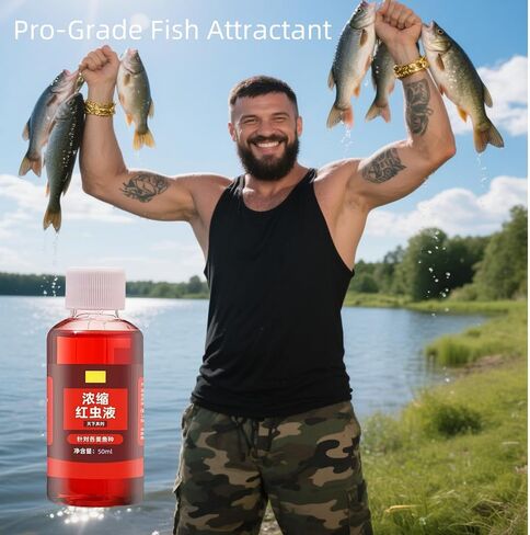 Fishing Attractants 2PCS - Strong Smell, Long-Lasting Fish Attraction，Red Worm Concentrate,Red 40 Fishing Liquid，Baits Attractants Fish Lure Attraction Enhancer for Trout, Cod, Carp, Bass in Saudi Arabia