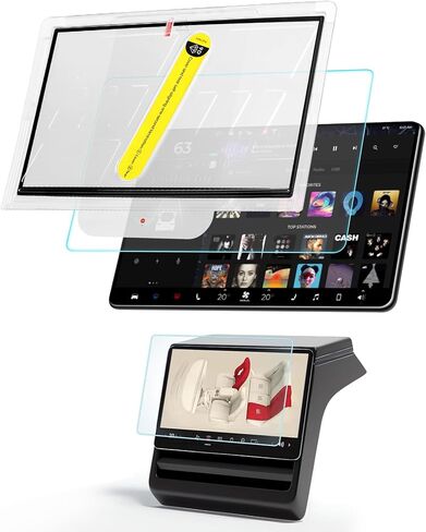 Screen Protector for Tesla Cybertruck 2024 2025 with Alignment Kit, Front Back Tempered Glass Touch Screen Protective for Center Console Dashboard 9H Hardness Anti Glare Fingerprint HD Clear in Kuwait