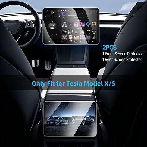 Screen Protector for Tesla Cybertruck 2024 2025 with Alignment Kit, Front Back Tempered Glass Touch Screen Protective for Center Console Dashboard 9H Hardness Anti Glare Fingerprint HD Clear in Kuwait