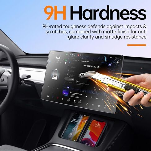 Screen Protector for Tesla Cybertruck 2024 2025 with Alignment Kit, Front Back Tempered Glass Touch Screen Protective for Center Console Dashboard 9H Hardness Anti Glare Fingerprint HD Clear in Saudi Arabia