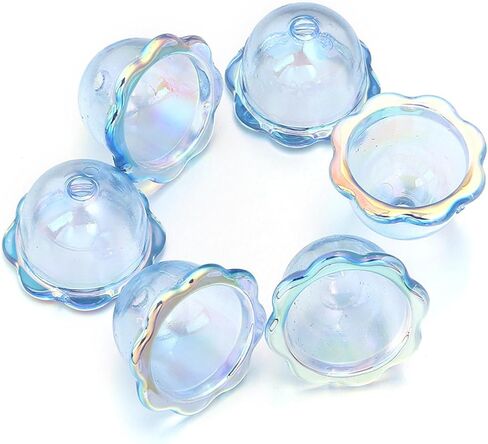 50Pcs 16 * 23mm Large Trumpet Flower Beads for Jewelry Making Acrylic Aesthetic Bell Floral Bead Caps for Cute Jellyfish Cell Phone Charms Earrings Bag Decorative Chains DIY Crafts(White) in Saudi Arabia