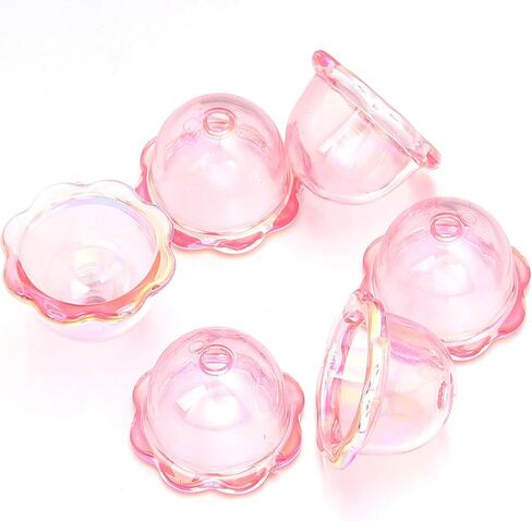 50Pcs 16 * 23mm Large Trumpet Flower Beads for Jewelry Making Acrylic Aesthetic Bell Floral Bead Caps for Cute Jellyfish Cell Phone Charms Earrings Bag Decorative Chains DIY Crafts(White) in Saudi Arabia